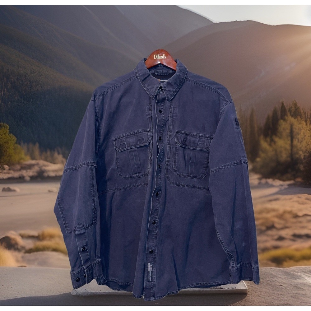 5.11 Tactical Shirt Men XL Blue Pockets Melamine Buttons‎ Vented